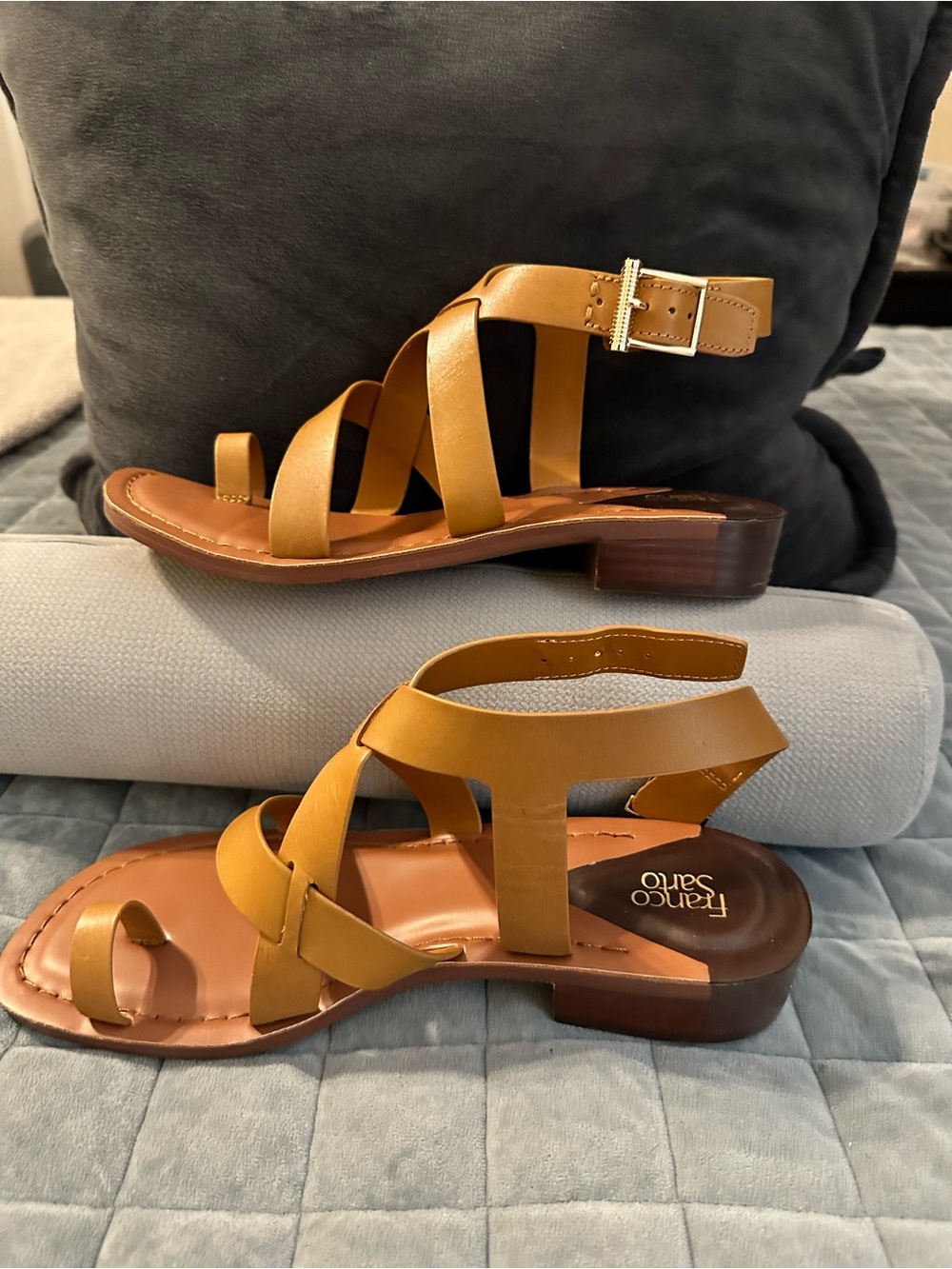 Franco Sarto Ina Strappy Sandals in Tan — Size 9 - Picture 2 of 8